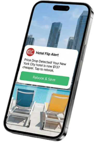 FlipMyStay price drop notification on iPhone